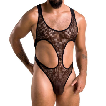 Чоловіче сітчасте боді Passion 040 LEON XXL/XXXL Black, сітка, резинки – купити