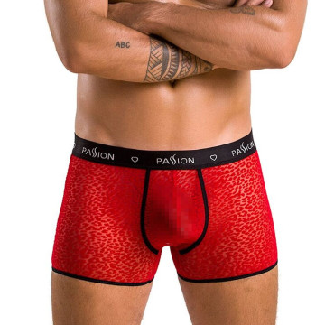 Чоловічі прозорі боксери Passion 046 SHORT PARKER L/XL Red, сітка, під леопард – купити