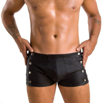 Чоловічі шкіряні боксери із заклепками Passion 048 SHORT DAVID L/XL Black – купити