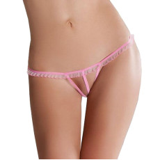 Жіночі мікростринги з рюшами Passion MT001 One size, pink