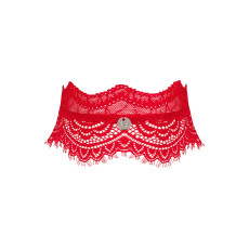 Широкий кружевной чокер Obsessive Bergamore choker, red