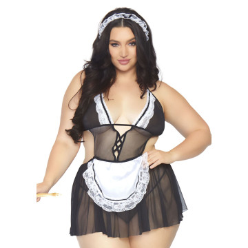 Костюм покоївки Leg Avenue Fantasy French Maid XL/XXL, сукня, трусики, пов’язка – купити