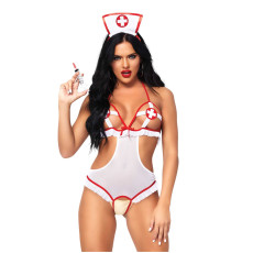Костюм медсестры Leg Avenue Naughty Nurse, one size, боди и шапочка