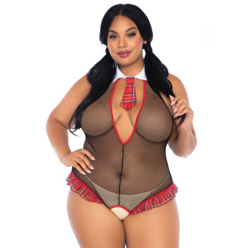 Костюм школярки Leg Avenue Schoolgirl XL/XXL, боді з краваткою – купити