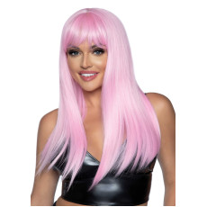 Довга рожева перука Leg Avenue Long straight bang wig, гладенька, 61 см