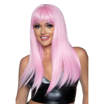 Довга рожева перука Leg Avenue Long straight bang wig, гладенька, 61 см – купити