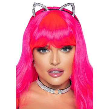Набор кошечки Leg Avenue Cat ear headband and choker, чокер и ушки, украшен стразами – купить