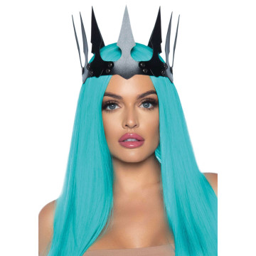 Корона злой королевы Leg Avenue Faux leather spiked crown, искусственная кожа, заклепки – купить