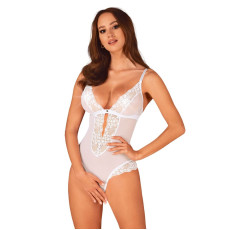 Еротичне напівпрозоре боді Obsessive Heavenlly crotchless teddy M/L, з доступом