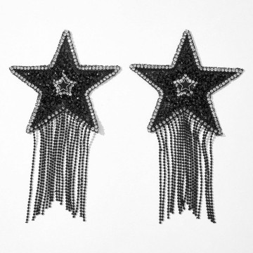 Пестис-зірки з бахромою JSY Nipple Sticker RT236112 Black, стікери – купити