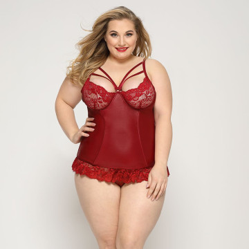 Сексуальний корсет зі стрепами JSY «Гаряча Тейлор» Plus Size, Red, мереживо, стрінги – купити