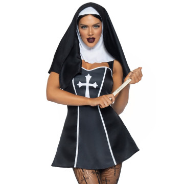 Костюм черниці Leg Avenue Naughty Nun L, сукня, головний убір – купити