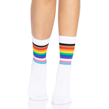 Шкарпетки жіночі в смужку Leg Avenue Pride crew socks Rainbow, 37–43 розмір – купити