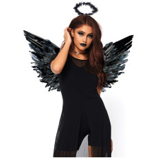 Крила чорного ангела Leg Avenue Angel Accessory Kit Black, крила, німб