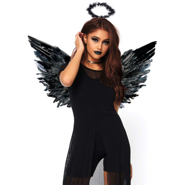 Крила чорного ангела Leg Avenue Angel Accessory Kit Black, крила, німб – купити