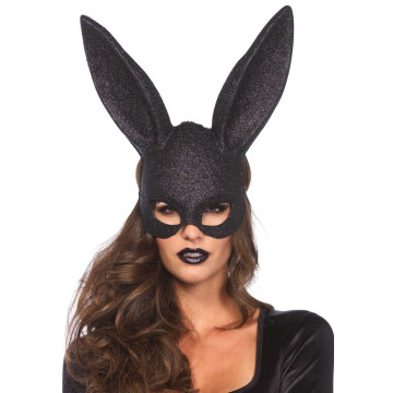 Сверкающая маска кролика Leg Avenue Glitter masquerade rabbit mask Black – купить