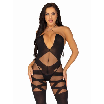 Бодістокінг Leg Avenue Illusion halter bodystocking One size Black, доступ – купити