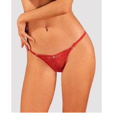 Мереживні стрінги Obsessive Lacelove thong M/L Red, низька посадка