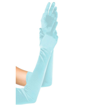 Довгі атласні рукавички Leg Avenue Extra Long Satin Gloves, One Size, світло-блакитні – купити