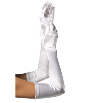 Довгі атласні рукавички Leg Avenue Extra Long Satin Gloves, One Size, білі – купити