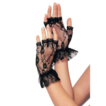 Короткі рукавички-гловелети Leg Avenue Wrist length fingerless gloves, One Size, чорні, сітка – купити
