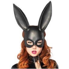 Пластикова маска кролика Leg Avenue Masquerade Rabbit Mask, чорна, One Size, на резинці