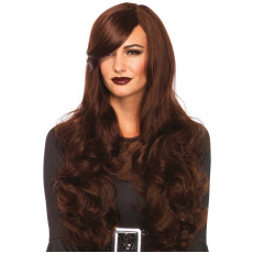 Хвиляста перука з косим чубчиком Leg Avenue Long Wavy Wig 68 см, коричнева