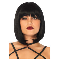 Коротка перука каре з чубчиком Leg Avenue Short natural bob wig, чорна