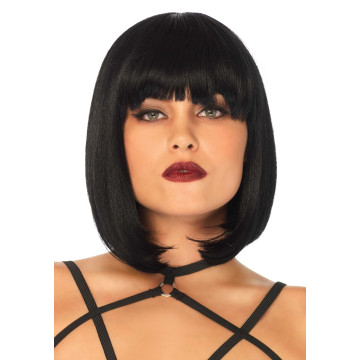 Коротка перука каре з чубчиком Leg Avenue Short natural bob wig, чорна – купити