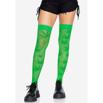 Панчохи з малюнком Leg Avenue 420 Net thigh highs Green – купити