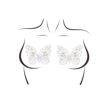 Пестис-метелики з кристалів Leg Avenue Chrysallis nipple sticker, наліпки, світяться у темряві – купити