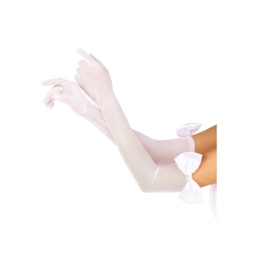Длинные перчатки Leg Avenue Opera length bow top gloves White – купить