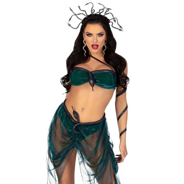 Еротичний костюм Медузи Горгони Leg Avenue Medusa Costume L, топ, спідниця, нарукавники, прикраси – купити
