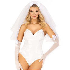 Эротический костюм невесты Leg Avenue Tiered bridal veil O/S