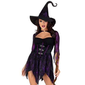 Костюм відьми Leg Avenue Mystical Witch L, сукня, капелюх – купити