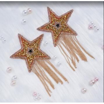 Пестис-зірки з бахромою JSY Nipple Sticker RT236112 Gold, стікери – купити