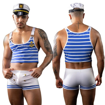 Еротичний костюм моряка JSY «Милашка Нік» One Size, топ, шорти, кепка – купити