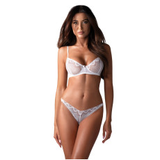 Комплект Obsessive Alissium 2-шт set, XL/2XL, кружево, лиф с мягкой чашкой, трусики танга