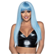 Довга блакитна перука Leg Avenue Long straight bang wig Blue, гладенька, 61 см