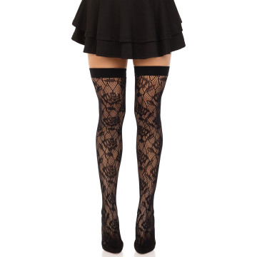 Панчохи Leg Avenue Wild rose net thigh highs One Size – купити