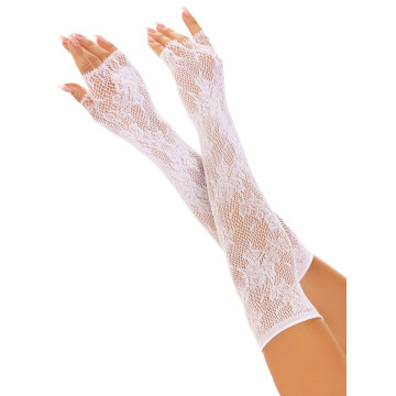 Митенки Leg Avenue Lace Opera Length Fingerless Gloves White – купить