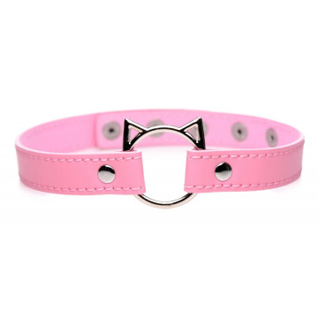 Чокер Master Series Kinky Kitty Ring Slim Choker - Pink – купити