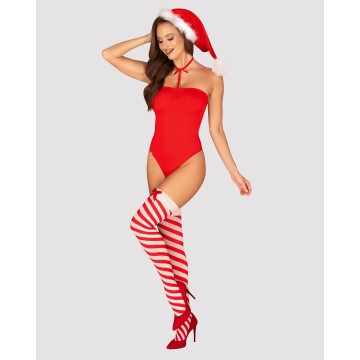Боді Obsessive Kissmas teddy red L/XL – купити