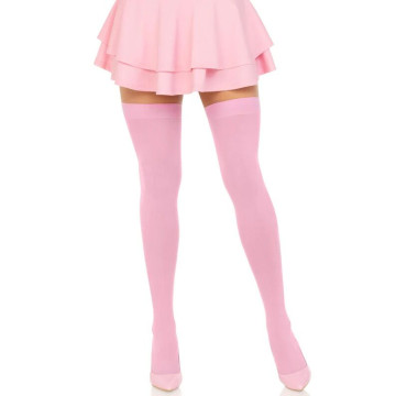 Щільні непрозорі панчохи Leg Avenue Opaque Nylon Thigh Highs Pink, One Size – купити