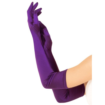Довгі атласні рукавички Leg Avenue Extra Long Satin Gloves, One Size, фіолетові – купити