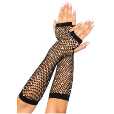 Мітенки Leg Avenue Rhinestone Fishnet Arm Warmers Black