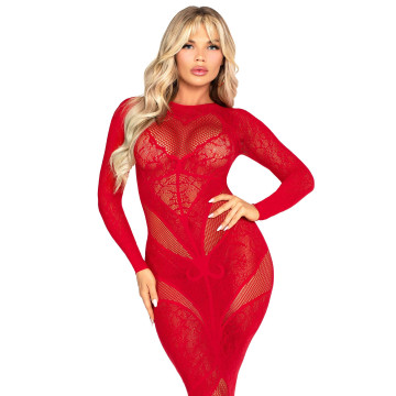 Сукня Leg Avenue Lace and Net Bodycon Gown One Size, Red – купити