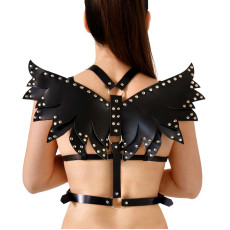 Жіноча портупея Art of Sex - Wings чорна L-2XL, екошкіра