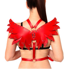 Жіноча портупея Art of Sex - Wings червона L-2XL, екошкіра