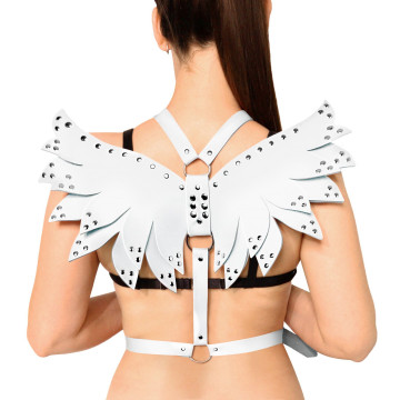 Жіноча портупея Art of Sex - Wings біла L-2XL, екошкіра – купити